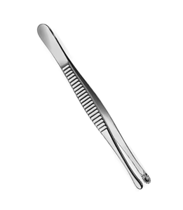 Pinzas de laboratorio multiusos para disección de tejidos, tipo Kocher rectas 1x2 con punta roma y dientes de rata, de calidad premium - Product Image 3