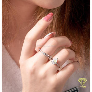 VVS Moissanite Diamond Pear Cut <b>Ring</b> 925 Sterling <b>Silver</b> <b>Solitaire</b> Center Stone Luxury Engagement Jewelry For Women - Product Image 4