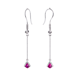 Pendientes de Plata de Ley 925 Hechos a Mano con Rubíes - Joyería de Moda de Jaipur, India - Product Image 2