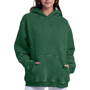 Sweat-shirt à capuche pour homme, coupe ample, respirant, en molleton polyester/coton, délavé à l'acide, écologique, personnalisable - Product Image 2