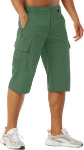 Shorts de sport pour homme style urbain 3/4, séchage rapide, pour la gym et la randonnée, avec poches zippées, couleur unie, légers - Product Image 3