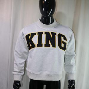 เสื้อสเวตเชิ้ตคอกลม KING Mock Neck 450 GSM ปักชื่อตามสั่ง ทรงโอเวอร์ไซส์ ทรงบ็อกซี่ ผ้าฝ้ายฟลีซเฟรนช์เทอร์รี่ 100% - Product Image 1