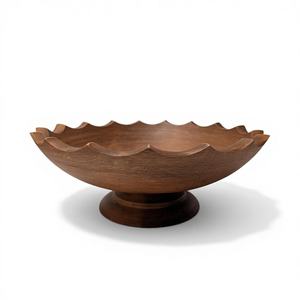 Ensemble de bols de service décoratifs en bois d'acacia poli, style vintage, écologique, design personnalisé, durables, pour salades et fruits, idéal pour les fêtes et comme cadeau. - Product Image 3