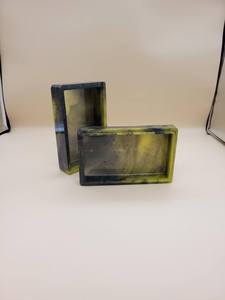 Handmade Epoxy Resin Jewelry <b>Box</b> With Green And Black Marbled Finish Rectangle Shape Home Decoration <b>Trinket</b> <b>Box</b> Resin Crafts - Product Image 2