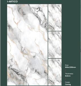 Carreaux de porcelaine effet marbre de luxe Springletile 600x1200mm, carreaux muraux et de sol en céramique émaillée haute brillance pour hôtel et maison - Product Image 4