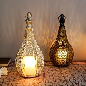 Radiant Silver Moroccan <b>Lantern</b> with Intricate Metal Filigree <b>Tealight</b> Candle Holder for Home Wedding Ramadan Decor - Product Image 4