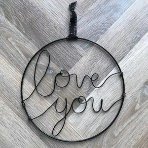 Iron Metal Love You <b>Wall</b> Decor | Designer <b>Wall</b> Hanging Art | Modern Home Living Room Bedroom Decoration | Handmade Decorative - Product Image 2