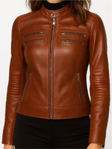 Blouson en cuir pour homme, très vendu, avec col montant et logo frontal, chauffant et respirant à séchage rapide - Product Image 2