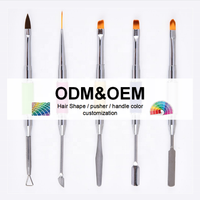 Stylo à gel pour ongles double embout de haute qualité avec manche en métal et tête de pinceau en nylon pour la décoration des ongles en gel UV acrylique - Esung DH-c7