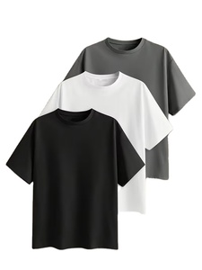 Men's Short Sleeve T-Shirt Round Neck Loose Short Sleeve T-Shirt Set Breathable Skin-Friendly Special Material Oversized Fit - Product Image 2