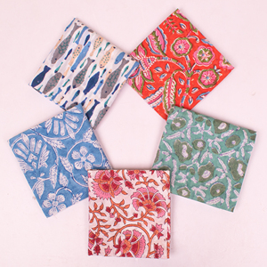 Multi-Functional Square Cotton <b>Head</b> Neck <b>Wraps</b> Beautiful Block Printed Boho Bandana Natural Dye Handmade Kerchief Travel India - Product Image 3