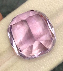 Kunzite Natural Untreated Step <b>Cushion</b> Cut Pastel Pink Lavender Loose Faceted Gemstone For Jewelry - Product Image 2