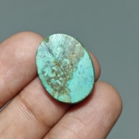 Turquoise naturelle du Hubei, cabochon ovale, pierre précieuse turquoise pour la fabrication, 22x17x5 mm. 17 Ct. E651