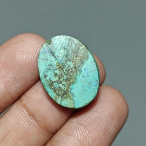 Turquoise naturelle du Hubei, cabochon ovale, pierre précieuse turquoise pour la fabrication de bijoux, 22x17x5 mm. 17 Ct. E651 - Product Image 4