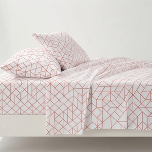 Rosella Bedsheet and 2 <b>pillow</b> in Set Geometric printed 100% Cotton 150tc Grade a All-Season - Product Image 1