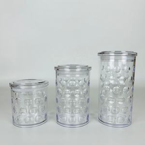 Pot à bonbons en plastique acrylique doré design à pois - Product Image 4