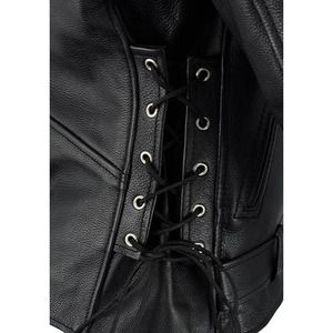 Chaqueta de Motocicleta de Cuero Negra Unisex SAMROZ SPORTS - Product Image 3