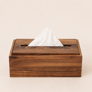 Premium Solid Black Walnut Wooden Tissue Box Cover Minimalist Handmade Rectangular Facial <b>Paper</b> <b>Holder</b> For Home Office Decor - Product Image 3