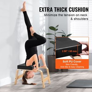 Sedia per Inversione Yoga con Telaio in Legno e Imbottitura in PU, Capacità 300 Libbre, Attrezzo per Allenamento e Supporto per Yoga - Product Image 2