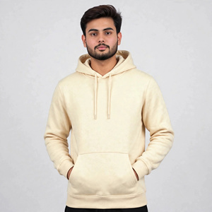 Sudadera con Capucha para Hombre, Color Sólido, Forro Polar, Bolsillo Frontal, Corte Regular, Estilo Casual, 100% Algodón, Ropa de Invierno, 360g - Product Image 1