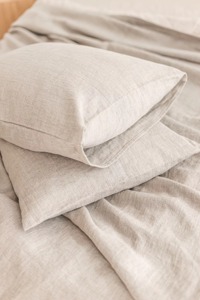 Housse de coussin carrée en lin, couleur unie, respirante, tissée, style nordique, décoration d'intérieur, fermeture à enveloppe - Product Image 2
