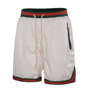High Quality Sportswear 100%polyester Mesh <b>Shorts</b> Side Cut Pockets <b>Zipper</b> Elastic Waist Striped Casual Sublimation <b>Shorts</b> Pants - Product Image 4