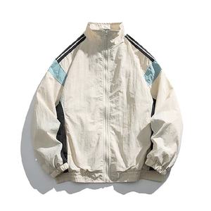 <b>Men's</b> Color Blocking <b>Racer</b> <b>Jacket</b> Stand Collar Zipper Closure Breathable Polyester Windproof Waterproof Reversible Eco-Friendly - Product Image 1