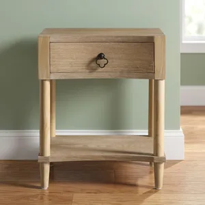 Solid Wood Handcrafted 1 Drawer <b>Bedside</b> <b>Table</b> <b>Compact</b> Bedroom Nightstand Storage Side <b>Table</b> Farmhouse Home Hotel Furniture - Product Image 5