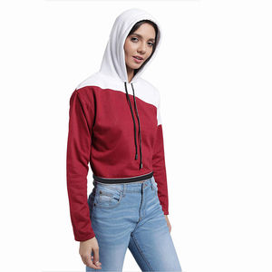 Sudadera con Capucha Corta para Mujer, a la Moda, 100% Algodón, Felpa, Servicio OEM Personalizado, Alta Calidad, Elegante - Product Image 4