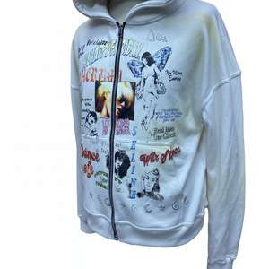 Sudadera con capucha para hombre, diseño de logotipo personalizado OEM, invierno, 350GSM, algodón grueso, con cremallera, logotipo impreso en serigrafía personalizado, cómoda y transpirable - Product Image 2