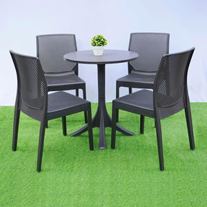 Chaise de bureau en plastique noire moderne, carrée, en maille, empilable et confortable pour les employés de bureau - Product Image 2