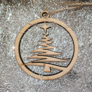Eco Friendly Handmade Wooden Christmas <b>Tree</b> <b>Ornaments</b> Laser Cut Hanging Decorations Reusable Modern Holiday Decor Home Office - Product Image 3