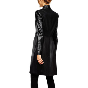 Women's Thick High Street Style Long <b>Top</b> Trending Design Custom Autumn Winter Leather Trench Coat Windproof Eco-Friendly - Product Image 2