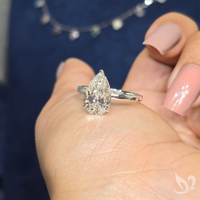 Anillo de Compromiso Solitario con Diamante Cultivado en Laboratorio de 3 Quilates, Corte Pera, Certificado IGI, Oro Sólido de 18K, Aniversario de Bodas