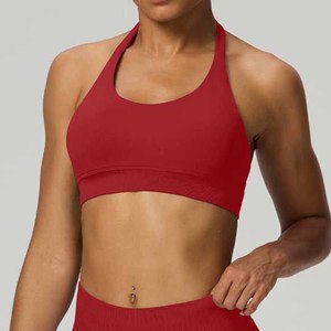 Top Deportivo sin Costuras con Cuello Halter y Escote en U para Mujer, Color Sólido - Product Image 2