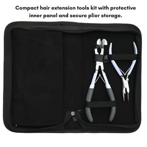 Kit de Alicates para Extensiones de Cabello con Anillo Divisor, Pequeño Recortador Profesional, Clips Plateados, Agujas para Trama Cosida a Mano, Rizador - Product Image 5