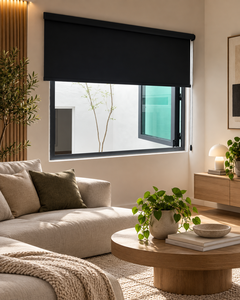 Stores à enroulement noirs WINHOME RB Super Black Series, revêtement de fenêtre sur mesure pour revendeurs, bureaux et espaces de travail, personnalisable OEM ODM - Product Image 1