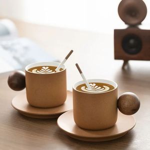 Glossy Finished Wood Coffee <b>Cup</b> <b>With</b> Saucer Custom Acacia Wooden Mug <b>Reusable</b> Tea Beer Drinking <b>Cup</b> Farmhouse Kitchen Drinkware - Product Image 4