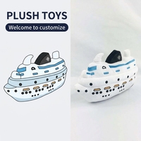 Jouets en peluche personnalisés unisexes en forme de bateau, rembourrés en coton PP, pour cadeaux d'enfants - Vente en gros