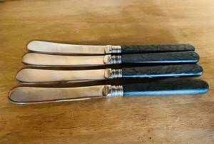 Stainless Steel Butter <b>Knife</b> <b>Set</b> With Ivory Handle 4-Piece Kitchen Cutlery Straight Edge Blade - Product Image 2