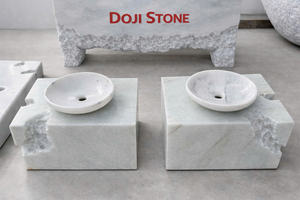 Lavabo de Mármol Tallado a Mano de Lujo Moderno - Lavabo Independiente Premium para Muebles de Baño en Hoteles, Resorts y Villas - Product Image 3