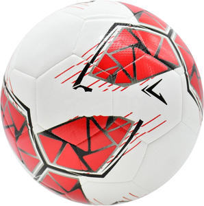 Ballon de football Lian blanc et rouge, cousu à la machine, écologique, durable, léger, pour usage intérieur/extérieur - Product Image 1