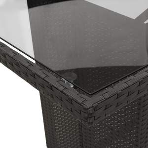 Set da pranzo da 7 pezzi in Poly Rattan nero con cuscini Set da giardino - Product Image 6