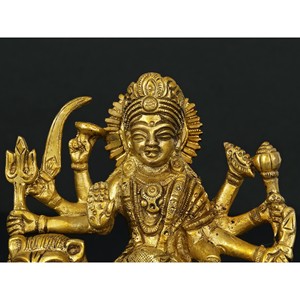Catégorie de Produits Statue Durga de déesse mère de 4 pouces en laiton fabriquée en Inde pour offrir une sculpture - Product Image 2