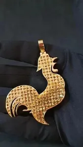 Colgante de Plata de Ley 925 con Moissanita, diseño de Gallo, Pájaro, estilo Iced Out, Hip Hop, VVS - Product Image 3