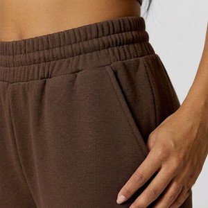 Premium Chocolate Brown Wide Leg Sweatpants High Waist <b>Drawstring</b> Lounge <b>Trousers</b> Casual Yoga Fitness Flare Pants - Product Image 4