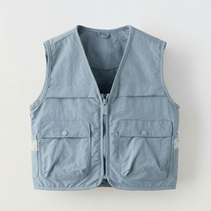 เสื้อกั๊กอเนกประสงค์สีฟ้าอ่อน |   เสื้อกั๊กทำงานแบบมีซิปหลายกระเป๋า |   เสื้อแจ็คเก็ตแทคติคอลแบบไม่มีแขน |   ผู้ผลิต OEM ตามสั่ง - Product Image 1