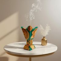 Brûleur d'encens artisanal en résine de bois de séquoia, écologique et durable, Mabkhara arabe pour Bakhoor Oud, décoration d'intérieur arabe