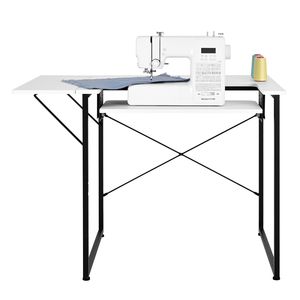 Multipurpose Sewing Machine <b>Table</b> <b>with</b> Adjustable Shelf Steel <b>Legs</b> <b>Foldable</b> Side Shelf Computer Desk for Home Use Sewing <b>Table</b> - Product Image 1