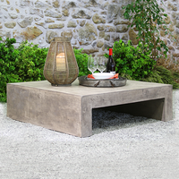 Table basse moderne minimaliste rectangulaire en acier durable, écologique, légère, imperméable, avec plateau en CIMENT, garantie de 24 mois